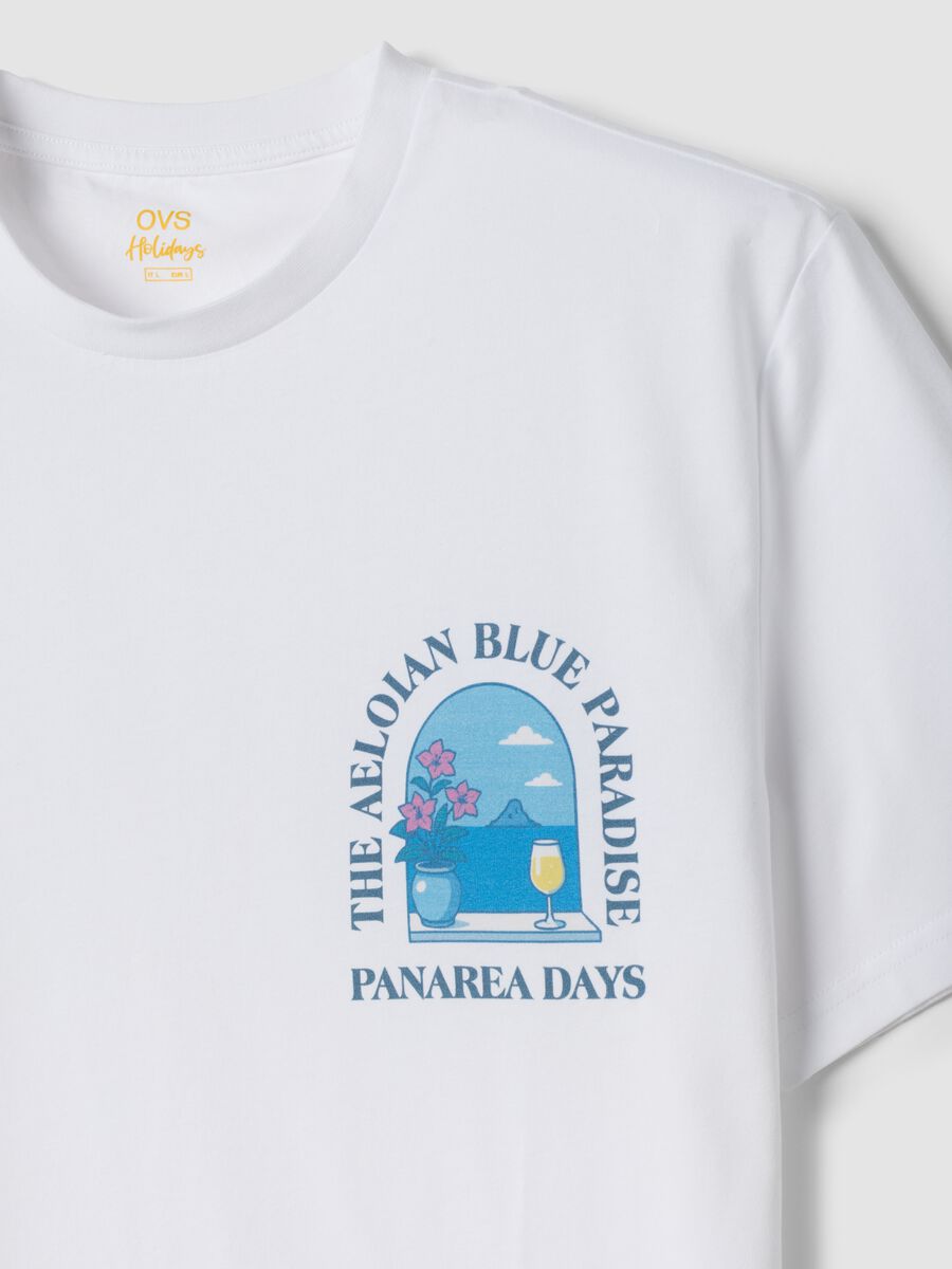 Wei&szlig;es Regular-Fit T-Shirt aus reiner Baumwolle mit kurzen &Auml;rmeln_5
