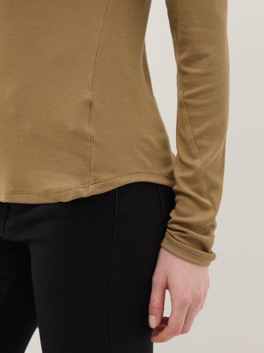 Beige Stretch Modal Regular Fit Top_3