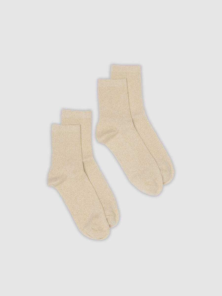 2er-Pack beige Socken aus elastischer Bio-Baumwolle_0