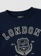 Blue pure cotton crew-neck sweatshirt with print_1