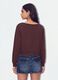 Felpa marrone in misto cotone con scollo ampio regular fit_2