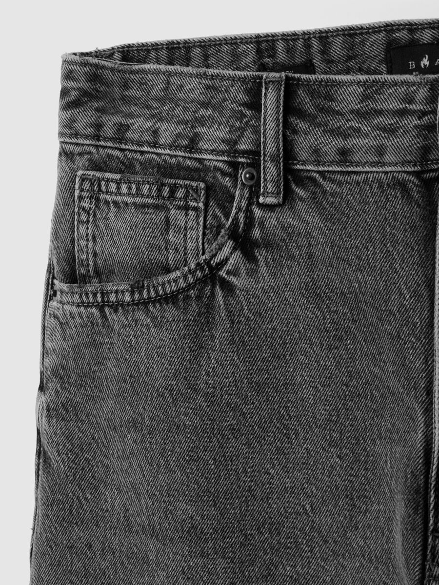 Blue skater fit pure cotton denim shorts_5