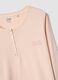 Pink pure cotton pyjamas with regular fit and Henley neckline_5