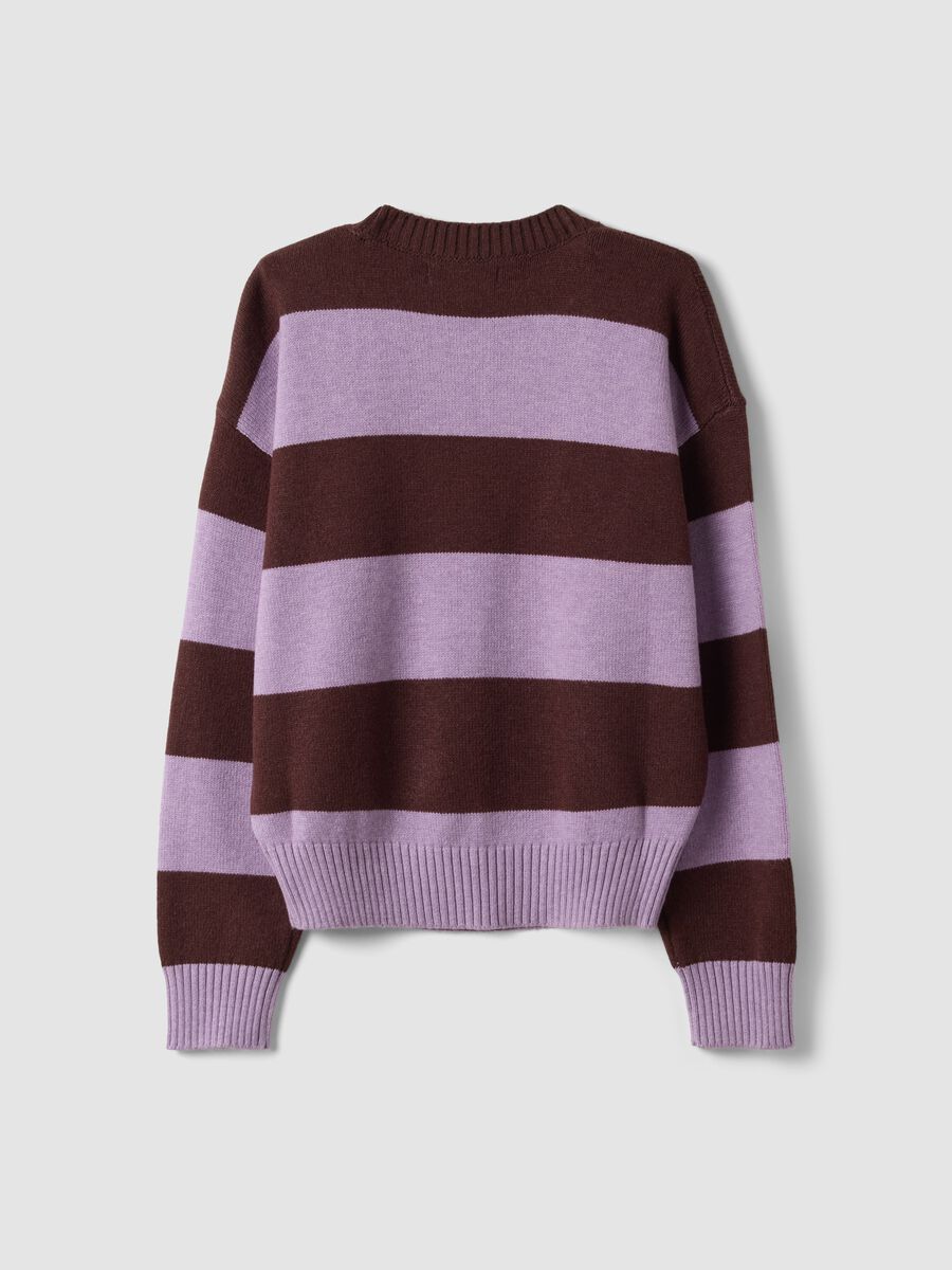 Multicolour striped viscose-blend jumper with teddy bear embroidery, regular fit_5