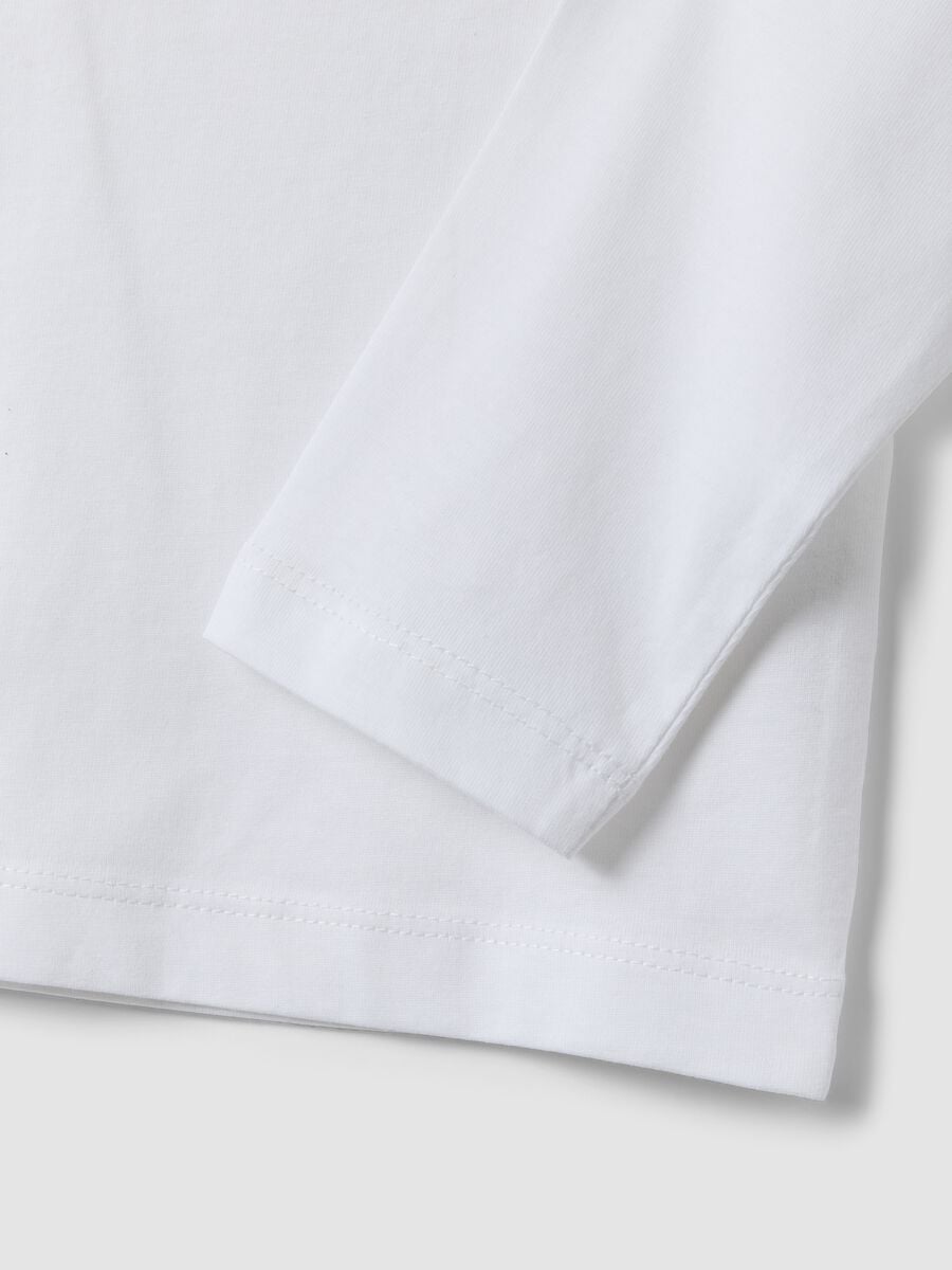 White pure organic cotton crew-neck T-shirt for boys, regular fit_3