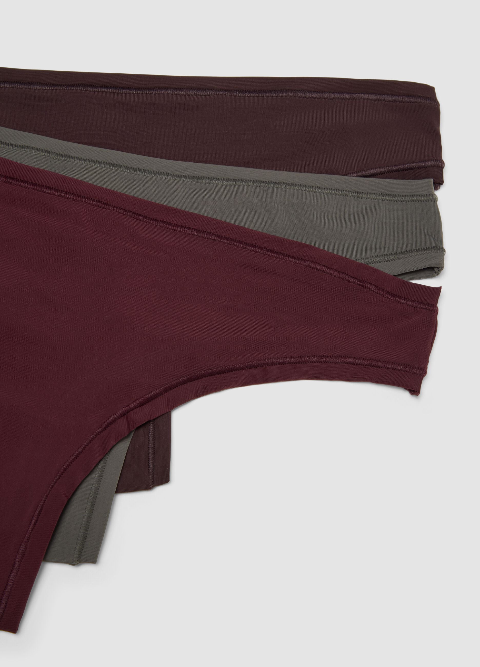 Three-pack of multicolour microfibre briefs in organic cotton blend