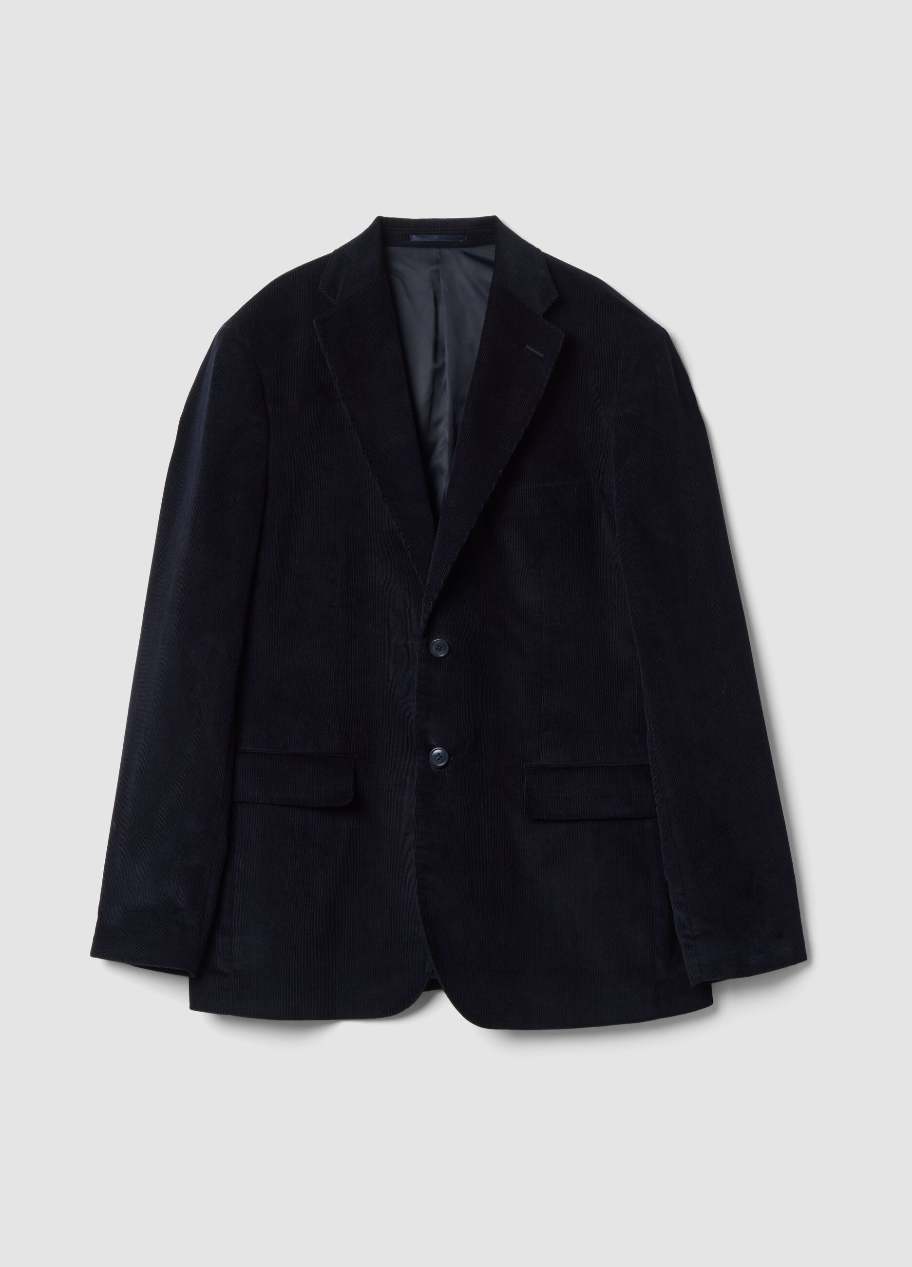 Blazer blu navy in puro cotone regular fit