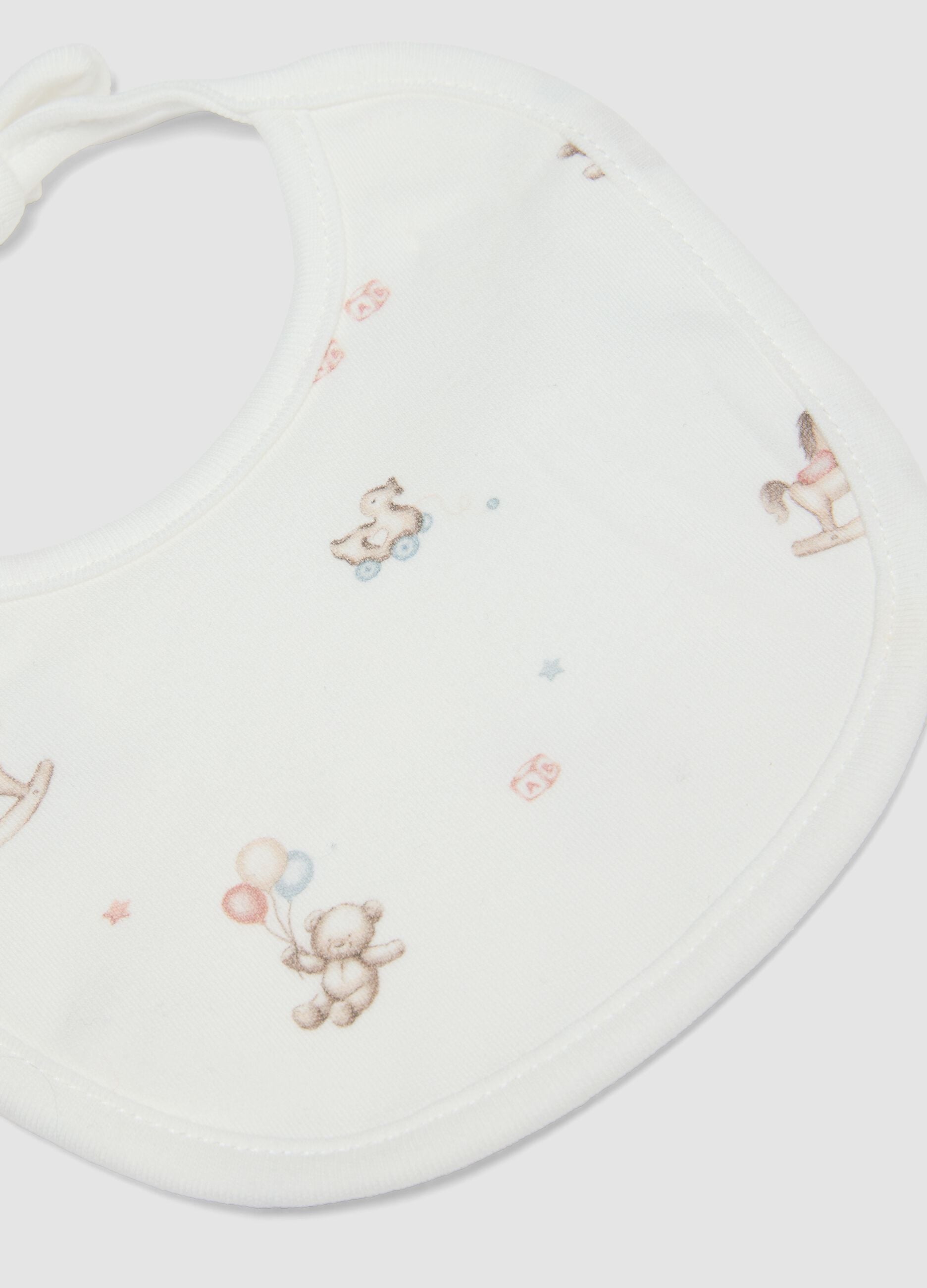 2er-Pack L&auml;tzchen in Wei&szlig; und Rosa aus reiner Bio-Baumwolle mit Prints f&uuml;r Babys