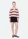 Pink striped viscose-blend polo-collar jumper, regular fit_1