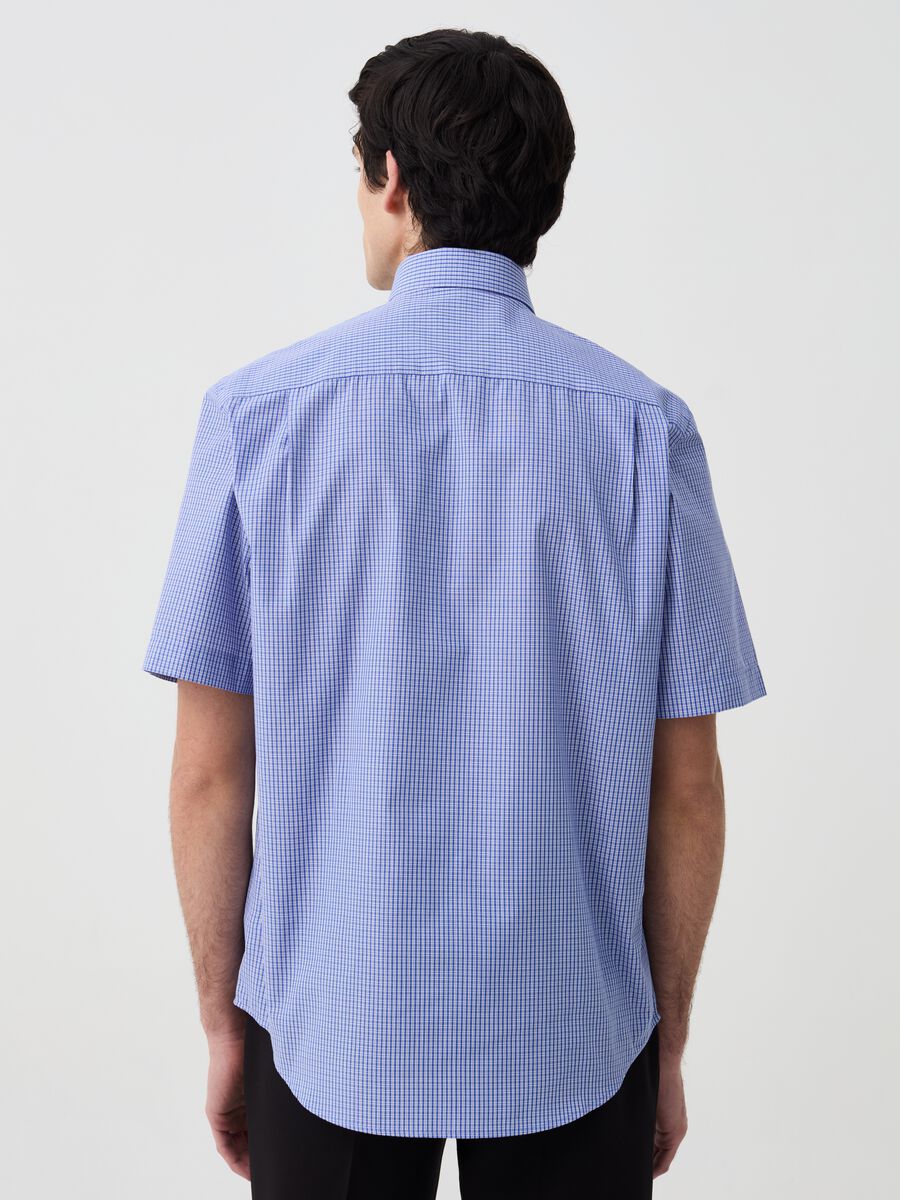 Short-sleeved shirt with micro check pattern_2