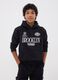 Black cotton-blend hoodie with Brooklyn Nets print for boys_1