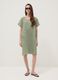 Green pure linen dress with patch pockets, regular fit_1
