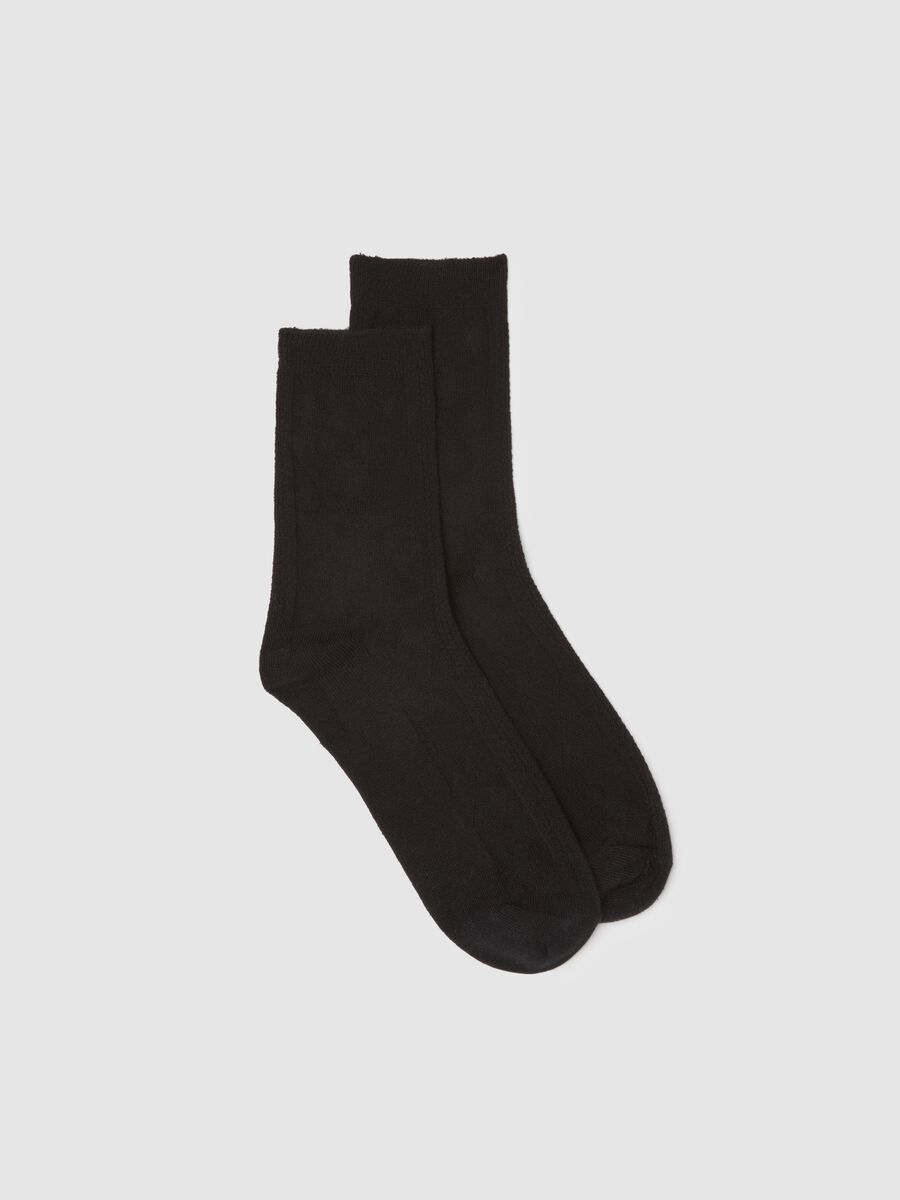 Black Stretch Cotton Socks_0