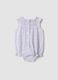 Purple pure cotton baby romper with classic collar_1