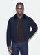 Blue cropped pure cotton padded jacket, oversized fit_1