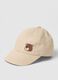 Children's beige pure cotton baseball cap with teddy bear_1