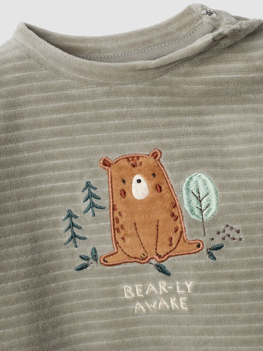 Sage green cotton-blend crew-neck pyjamas_2