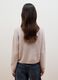 Beiger Rundhals-Cardigan aus elastischer Wolle und Alpaka, Regular Fit_3