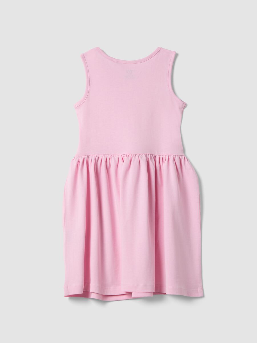 Girls' Sleeveless Pink Pure Cotton Dress - Regular Fit_1