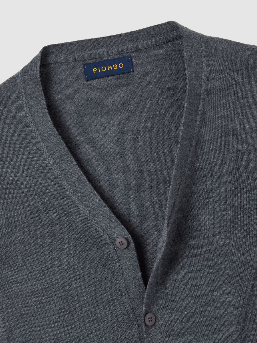 Grey merino wool regular fit waistcoat_5