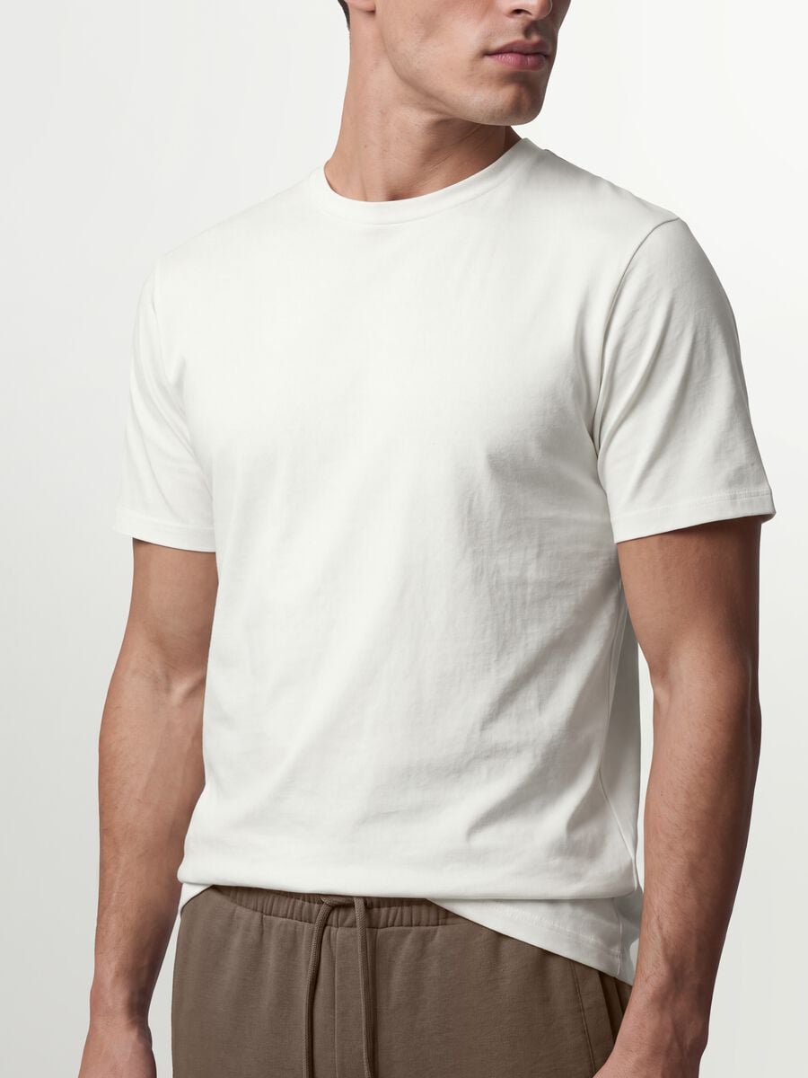 White organic cotton slim-fit short-sleeve T-shirt_2