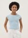 Slim Fit Girl's Blue Stretch Cotton T-shirt_0