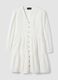 White pure cotton dress regular fit deep V_4