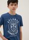 Boys' regular fit pure cotton blue t-shirt with print_0