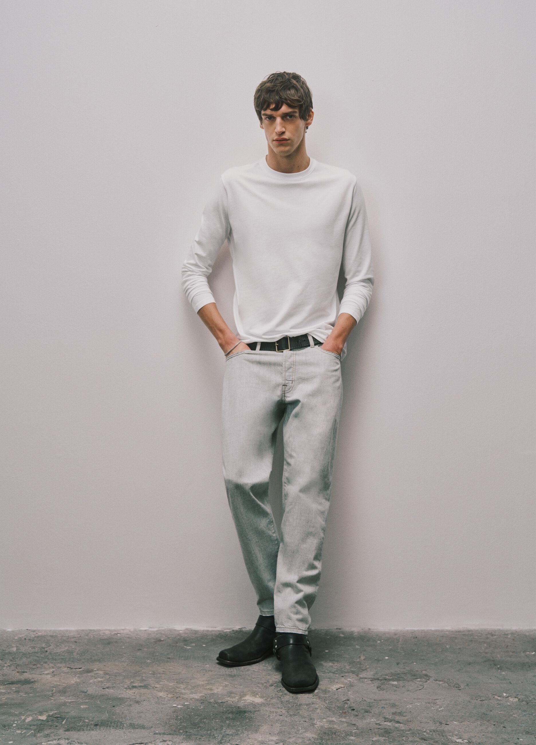 Light Blue Pure Cotton Relaxed-Fit Denim Jeans