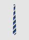 Blue pure silk tie with diagonal stripes_0