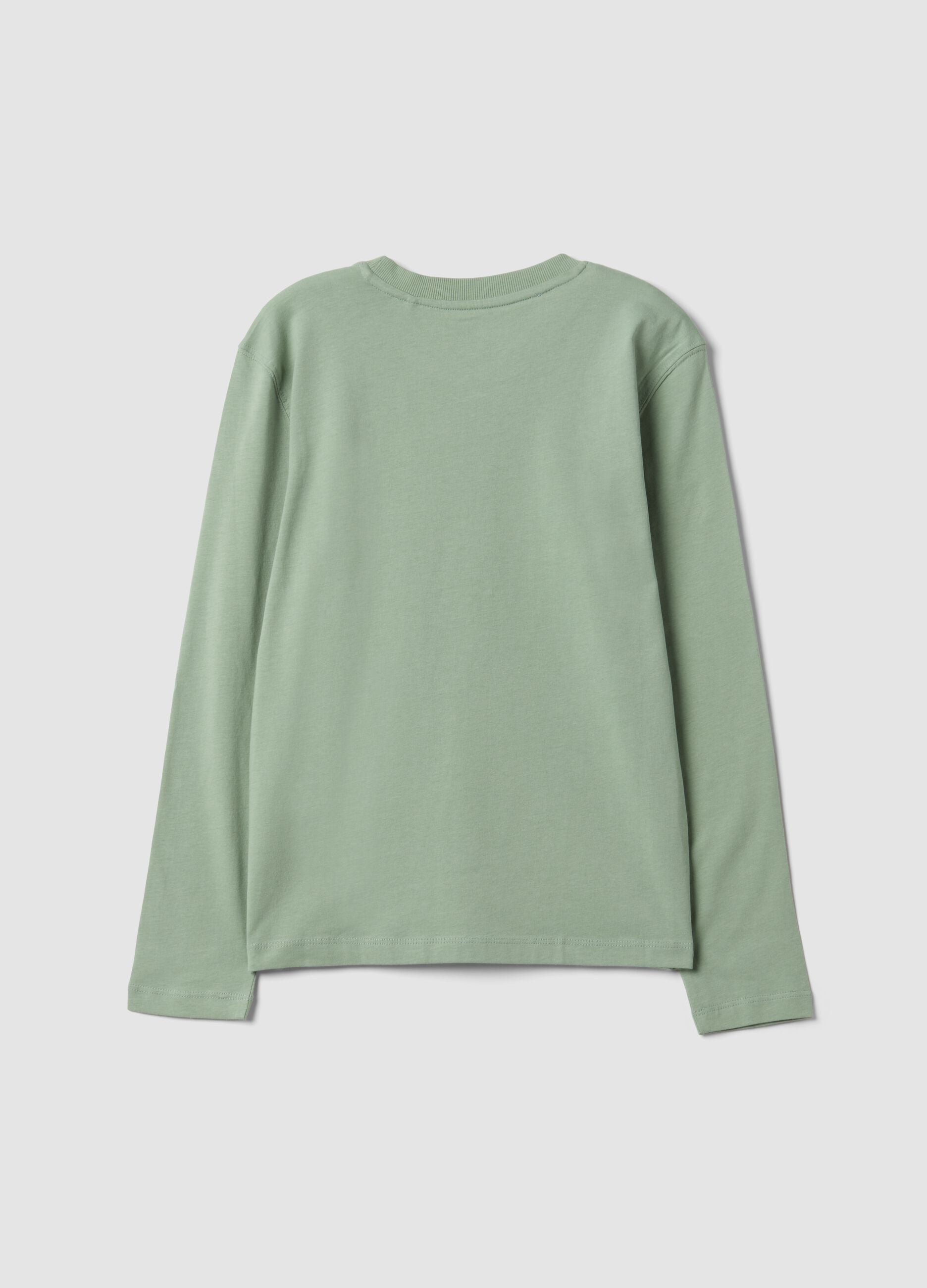T-shirt verde in puro cotone organico con stampa "Get Hype" per ragazzo