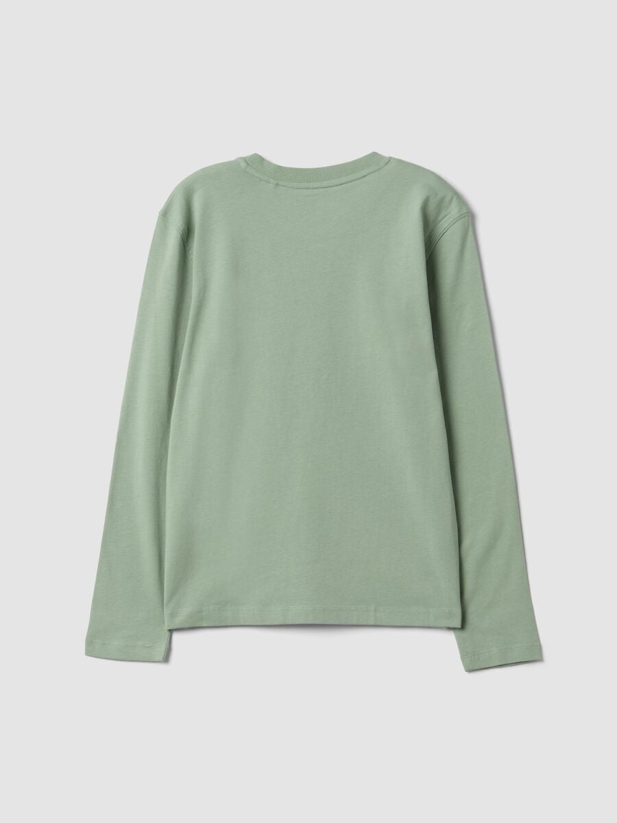 T-shirt verde in puro cotone organico con stampa "Get Hype" per ragazzo_1