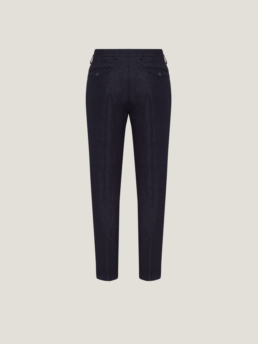 Chino trousers in denim with darts_4
