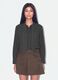 Black oversized cotton-blend checked shirt with bow_2