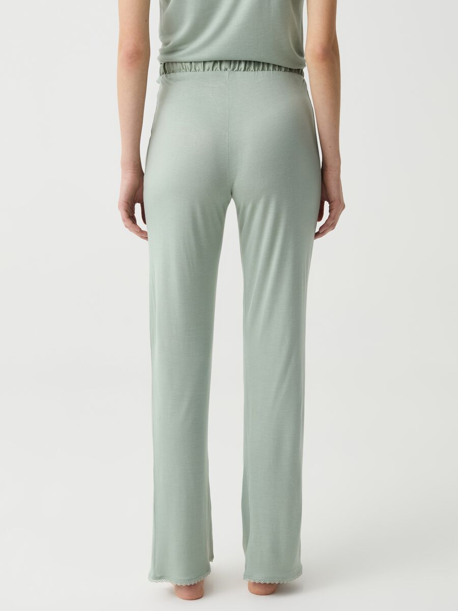 Solid colour viscose pyjama trousers_2