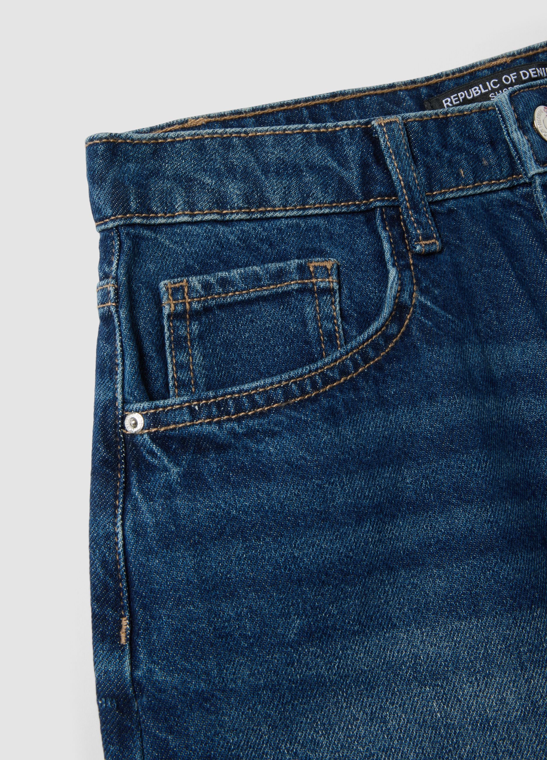 Blue shorts in pure cotton