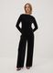 Black Stretch Fabric Crew-Neck Top_1
