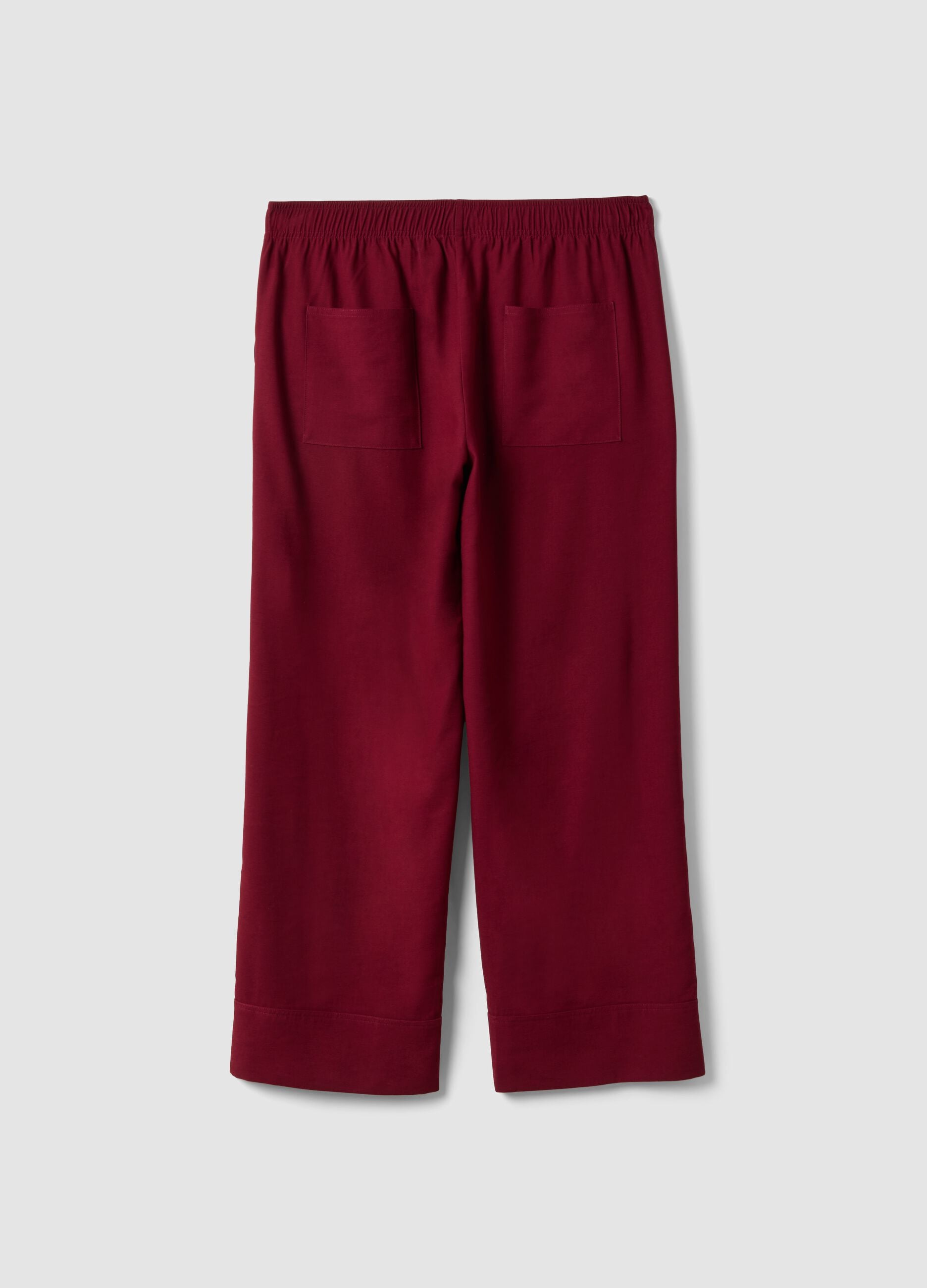 Red wide-leg trousers in viscose blend