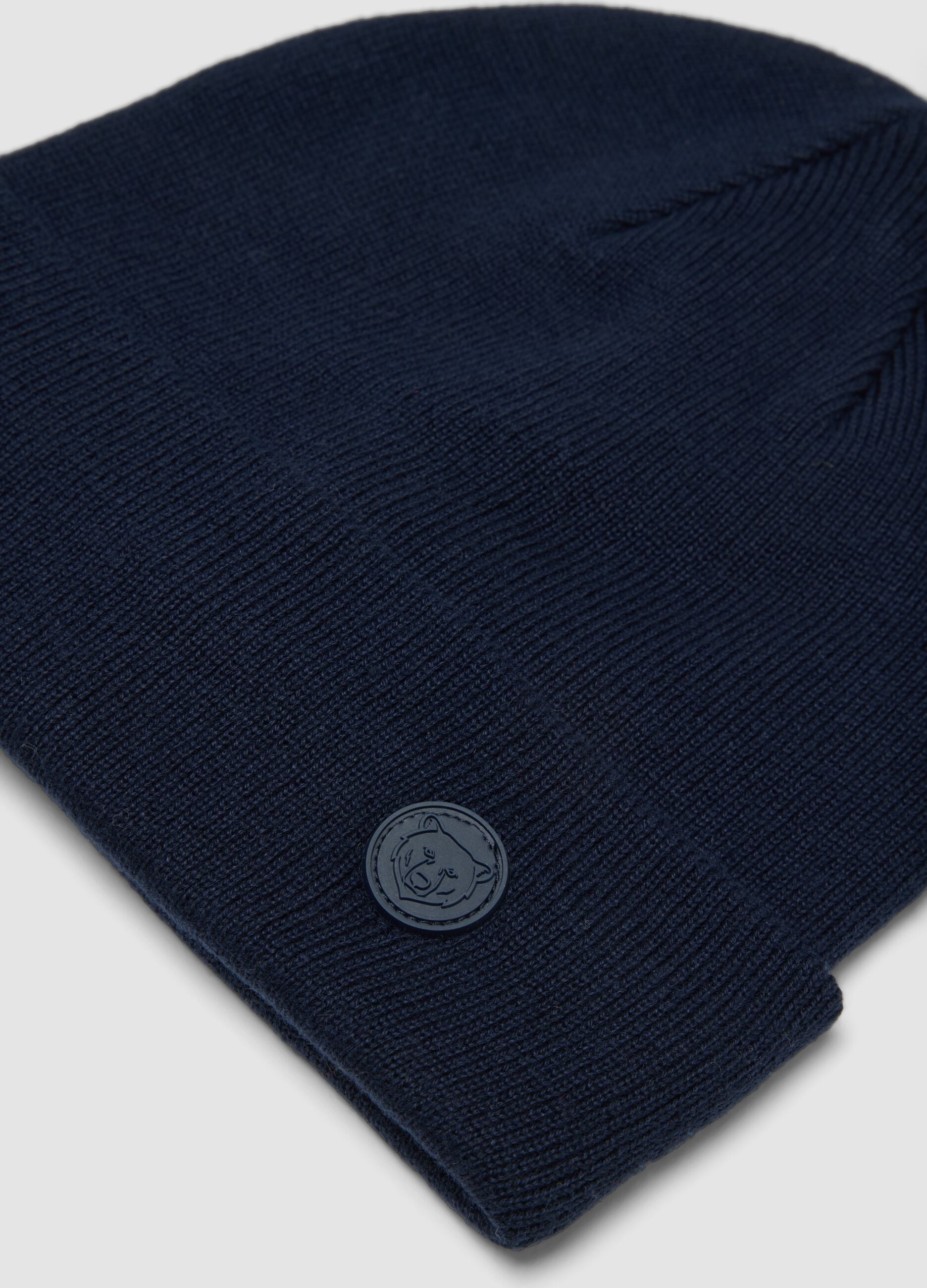Blue cotton-blend jersey knit hat