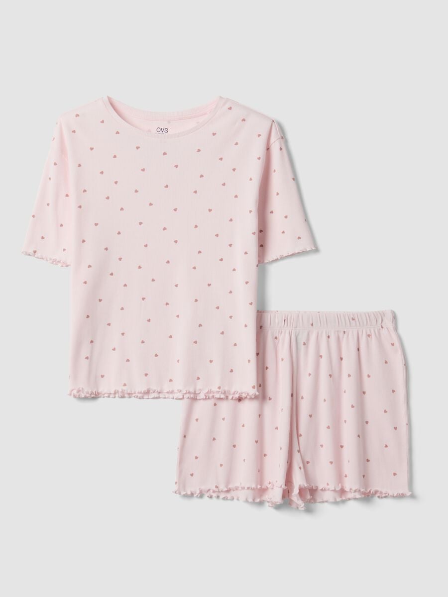 Pink organic cotton heart-print pyjamas_4