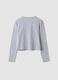 Girls&rsquo; grey organic cotton crop T-shirt with ribbed neckline_5