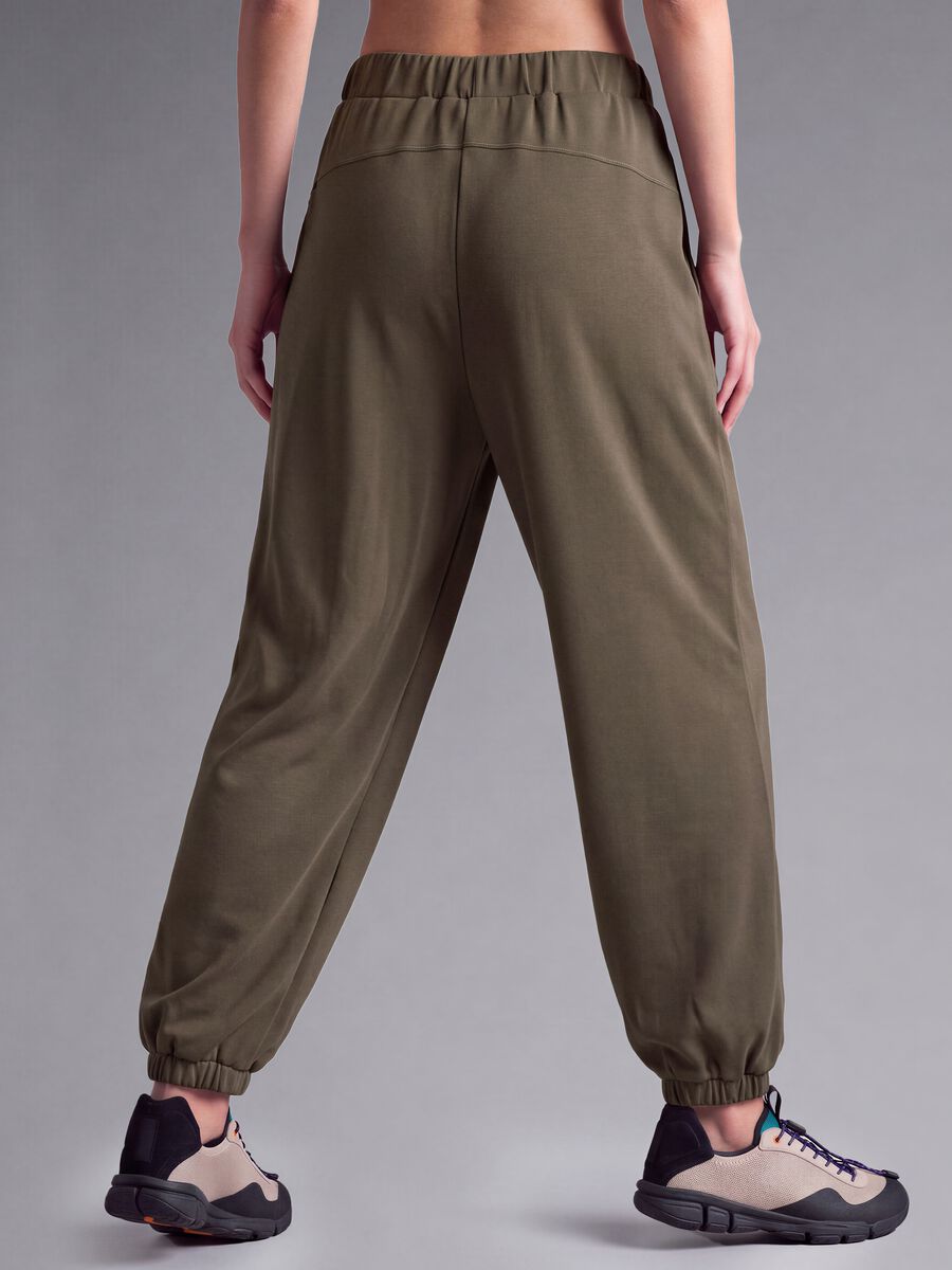 Brown stretch viscose joggers_4
