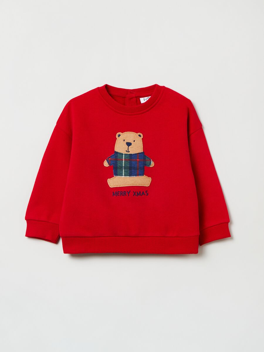 Cotton sweatshirt with Christmas patch_0