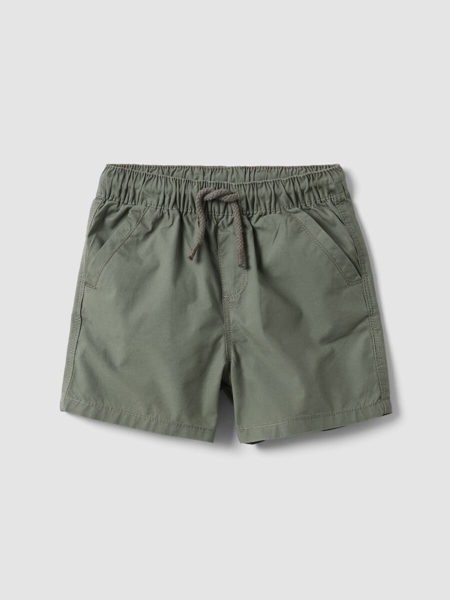 Gr&uuml;ne Jungen-Shorts aus reiner Baumwolle, Regular Fit mit Kordelzug_0