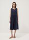Blue pure cotton midi dress with oversized fit_2
