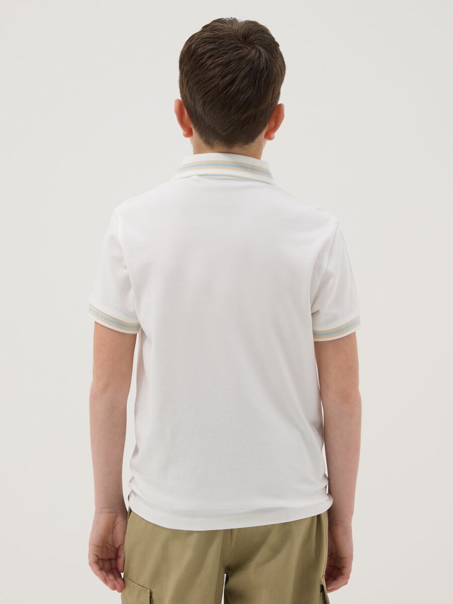 Boys' regular fit pure cotton white polo_2