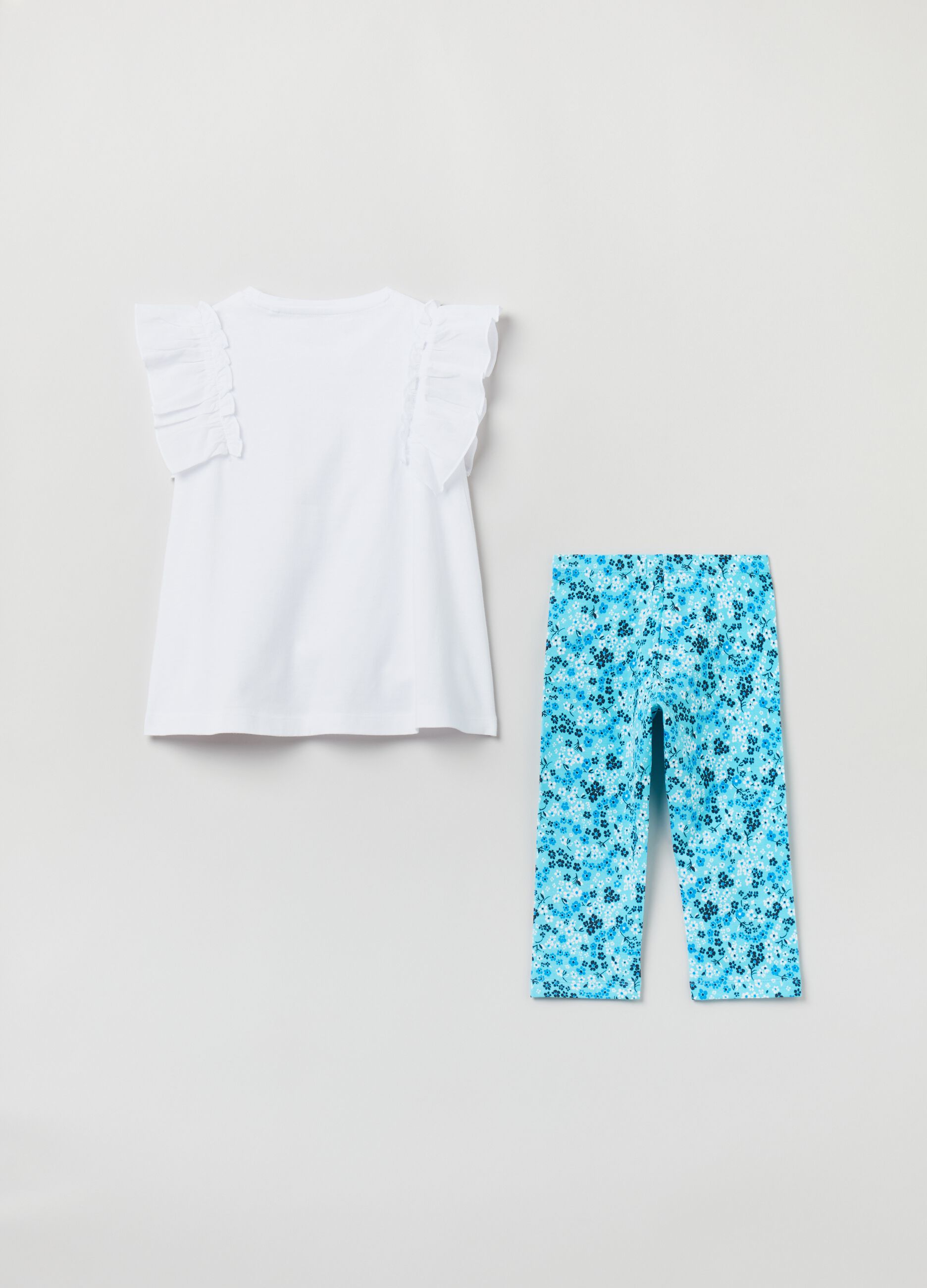 T-shirt and leggings jogging set with print