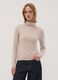 Beiger Pullover aus elastischer Viskose mit Stehkragen, Regular Fit_2