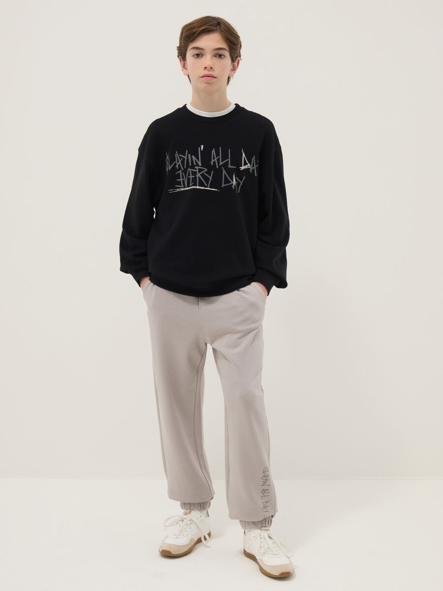 Boys' grey pure cotton joggers regular fit_0