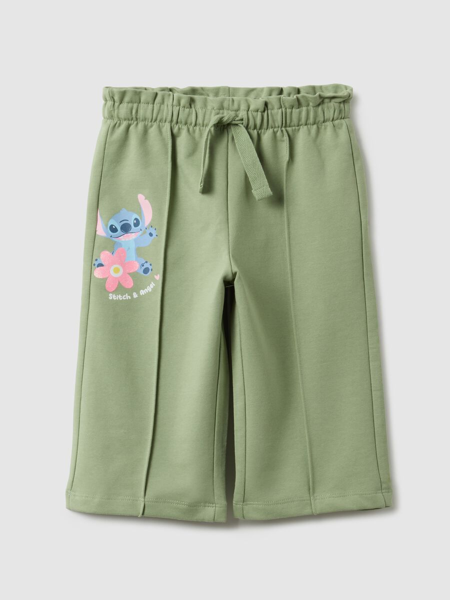 Gr&uuml;ne Paperbag-Hose f&uuml;r M&auml;dchen aus elastischer Baumwolle Regular-Fit_0